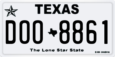 TX license plate DOO8861