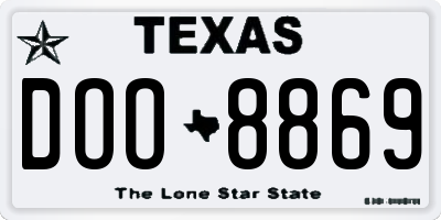 TX license plate DOO8869