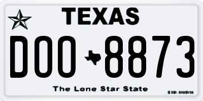 TX license plate DOO8873