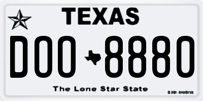 TX license plate DOO8880