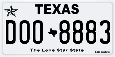 TX license plate DOO8883