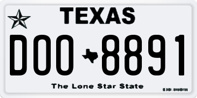 TX license plate DOO8891