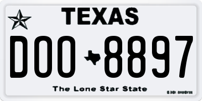 TX license plate DOO8897