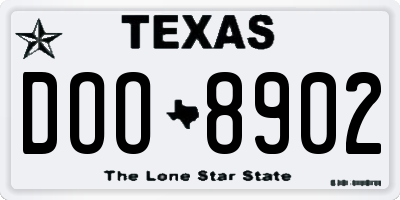 TX license plate DOO8902