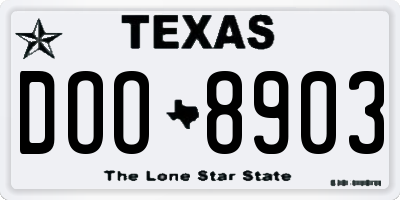 TX license plate DOO8903