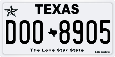 TX license plate DOO8905