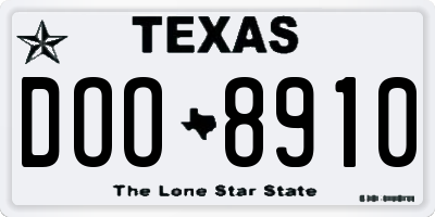 TX license plate DOO8910