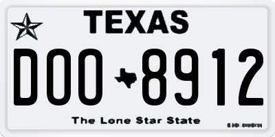 TX license plate DOO8912