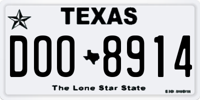 TX license plate DOO8914