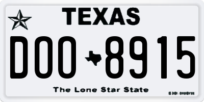 TX license plate DOO8915