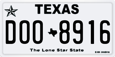 TX license plate DOO8916
