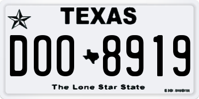 TX license plate DOO8919