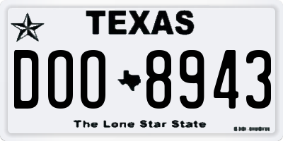 TX license plate DOO8943