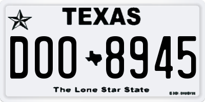 TX license plate DOO8945
