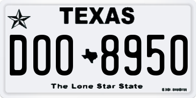 TX license plate DOO8950