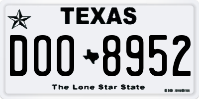 TX license plate DOO8952