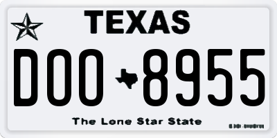 TX license plate DOO8955