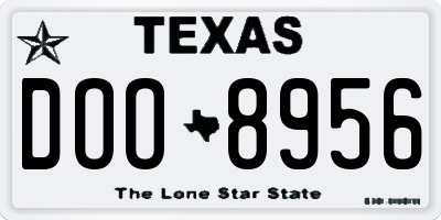 TX license plate DOO8956