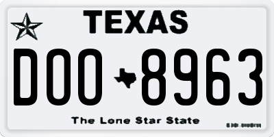 TX license plate DOO8963