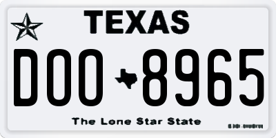TX license plate DOO8965