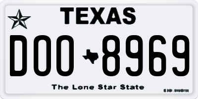 TX license plate DOO8969