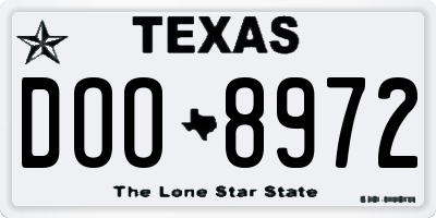 TX license plate DOO8972