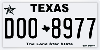 TX license plate DOO8977