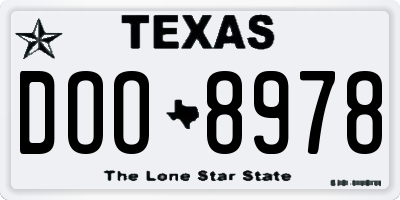 TX license plate DOO8978