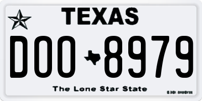 TX license plate DOO8979