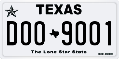 TX license plate DOO9001
