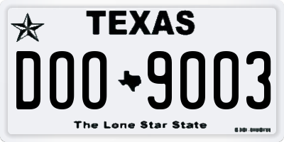 TX license plate DOO9003