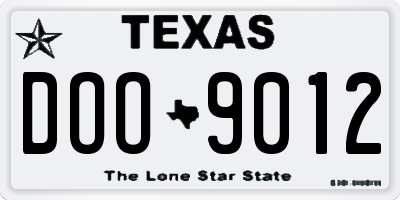 TX license plate DOO9012