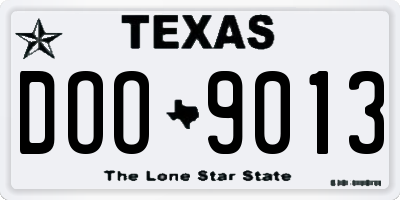 TX license plate DOO9013