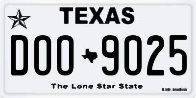 TX license plate DOO9025