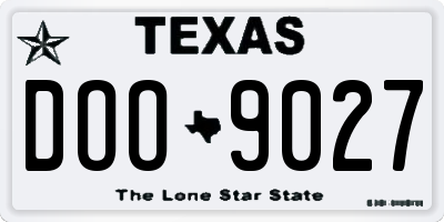TX license plate DOO9027