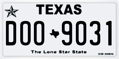 TX license plate DOO9031