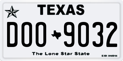 TX license plate DOO9032