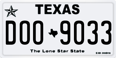 TX license plate DOO9033