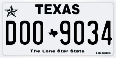 TX license plate DOO9034