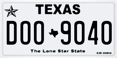 TX license plate DOO9040