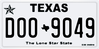 TX license plate DOO9049