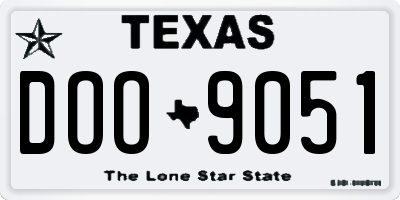 TX license plate DOO9051