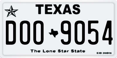 TX license plate DOO9054