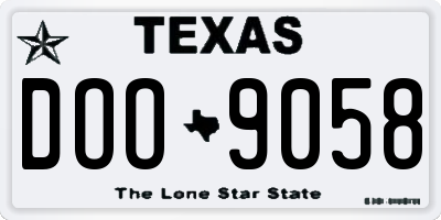TX license plate DOO9058