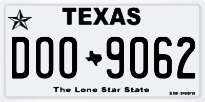 TX license plate DOO9062