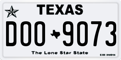TX license plate DOO9073