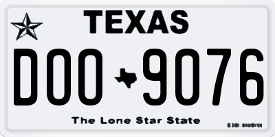 TX license plate DOO9076