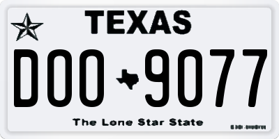 TX license plate DOO9077