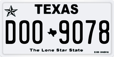 TX license plate DOO9078