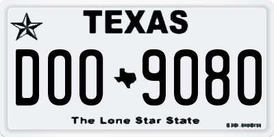 TX license plate DOO9080